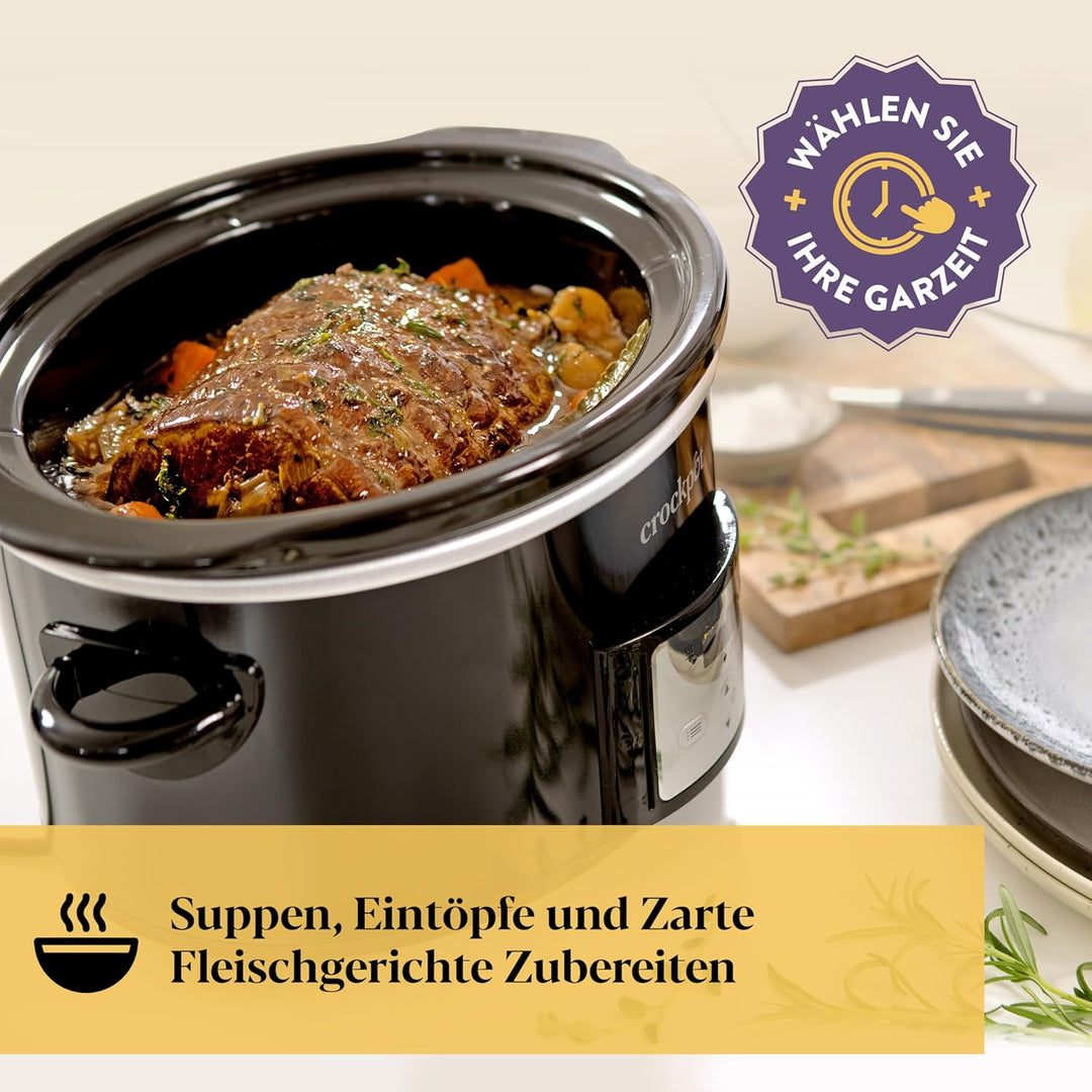 Crockpot Digitaler Schongarer | 3,5 L (3 bis 4 Personen) | Programmierbarer Countdown-Timer | EU-Ste