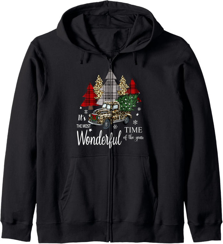 Most Wonderful Time of the Year Leopard Print Christmas Gift Kapuzenjacke