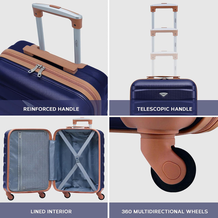 Flight Knight Leichte 4-Rad-ABS-Hartschalenkoffer Handgepack, zugelassen fur uber 60 Fluggesellschaf