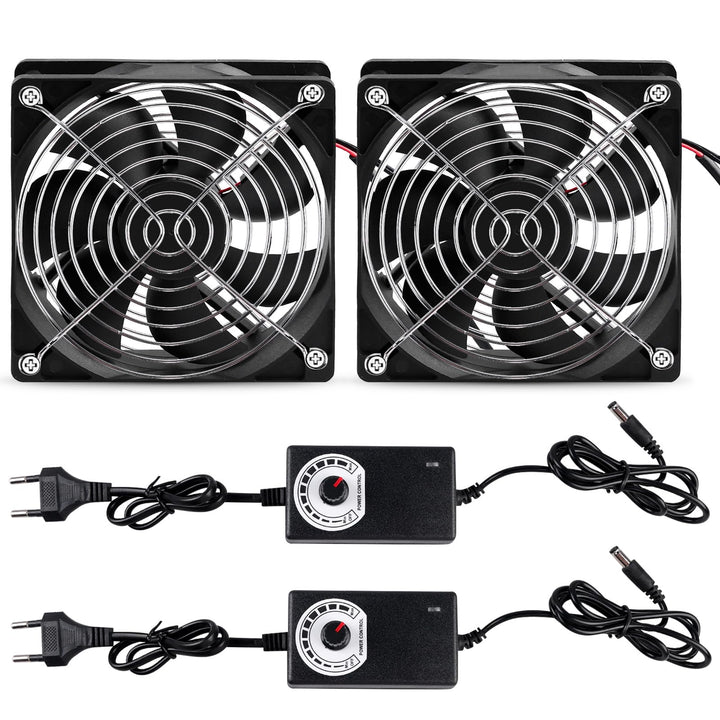 2 Stück Mini Abluftventilator 120mm, DC12V Rauchabzug Ventilator, Mini Absaugventilator 2750rpm, Axi