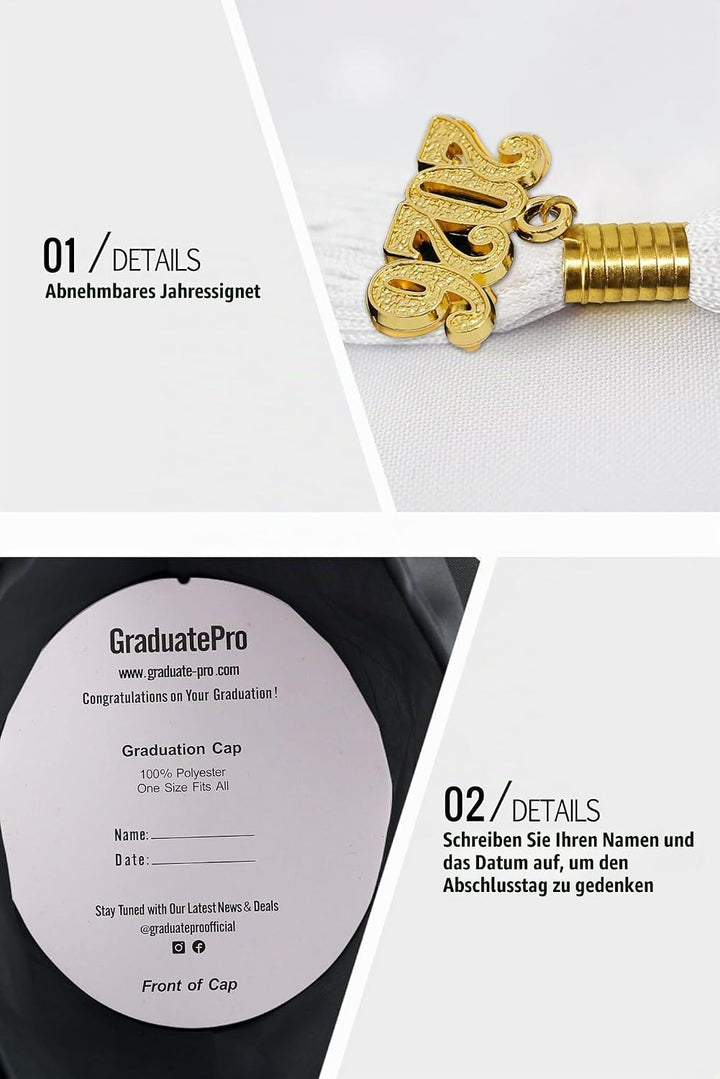 GraduatePro Doktorhut 2026 Abschluss Hut Bachelor Master Abitur Uni Akademiker Schuluniformen Studen