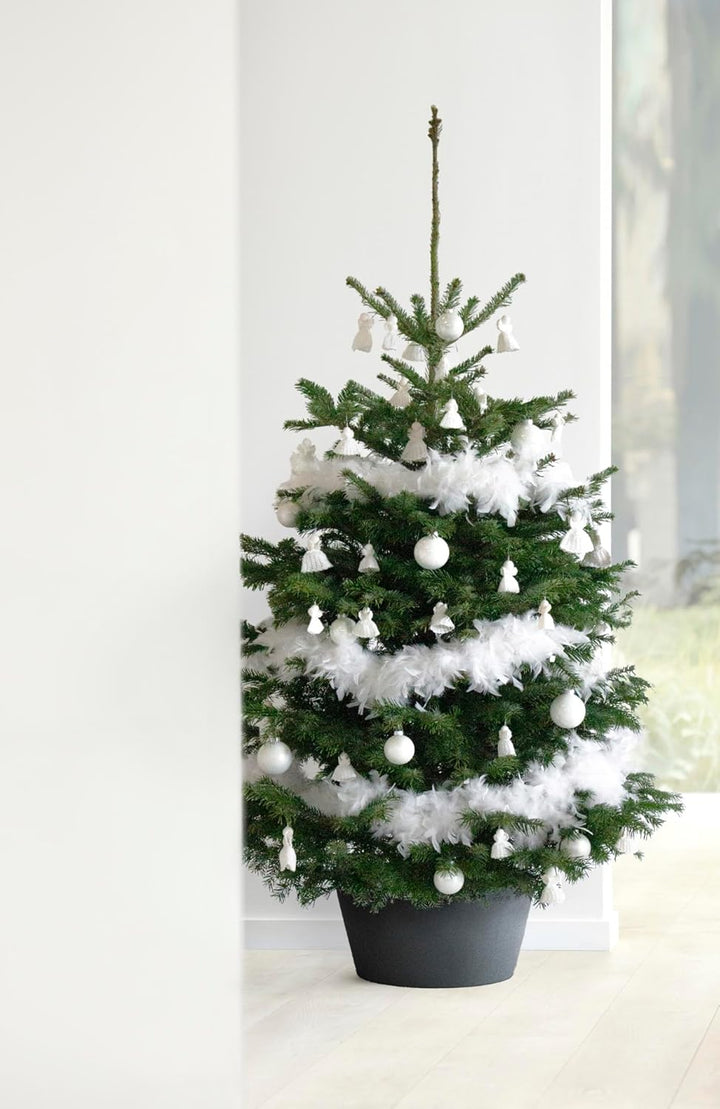 Ecopots Weihnachtsbaumständer Dunkelgrau aus recyceltem Kunststoff, stabil &amp; UV-beständig für Bäume