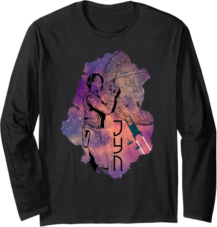 Star Wars Rogue One Jyn Cartoon Space Print Langarmshirt