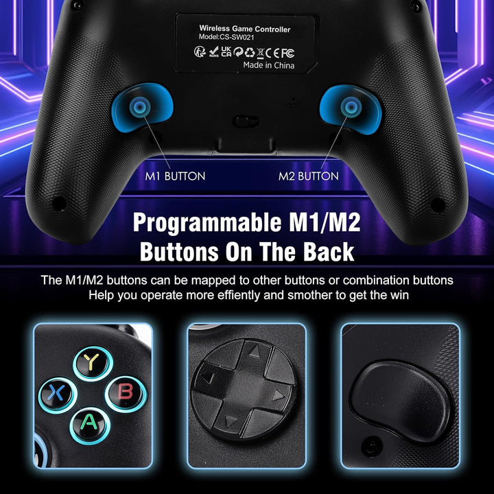 DuLingKer PC Controller mit Ladestation, Wireless Controller für Switch 2/Switch/PC Windows/Steam/OL