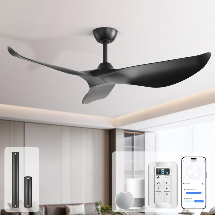 Sofucor 97cm Smart Deckenventilator mit Fernbedienung, Leise Deckenventilator mit Alexa/APP, WLAN, D