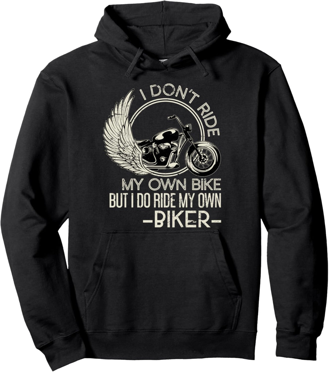 Ich reite meinen eigenen Biker Lustiges Motorradfahrer Pullover Hoodie