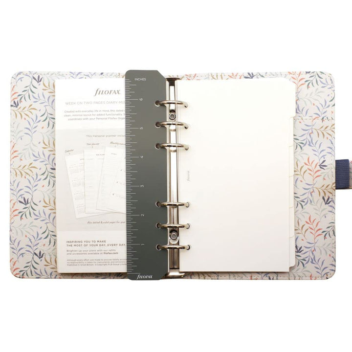 Filofax Botanical Personal Organiser Blue, Blue