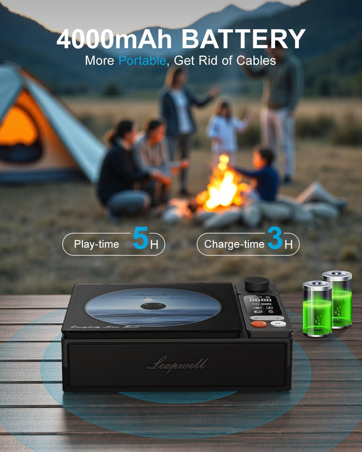 CD Player Tragbar, Leapwell Tragbarer CD Player mit Lautsprecher Bluetooth CD-Player mit Fernbedienu