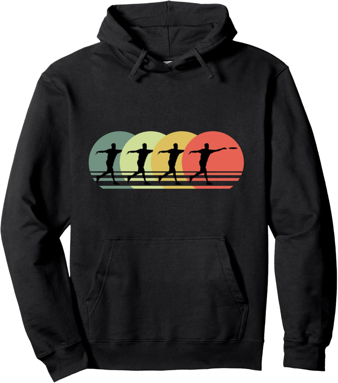 Ultimate Frisbee-Spieler im Vintage-Stil Pullover Hoodie