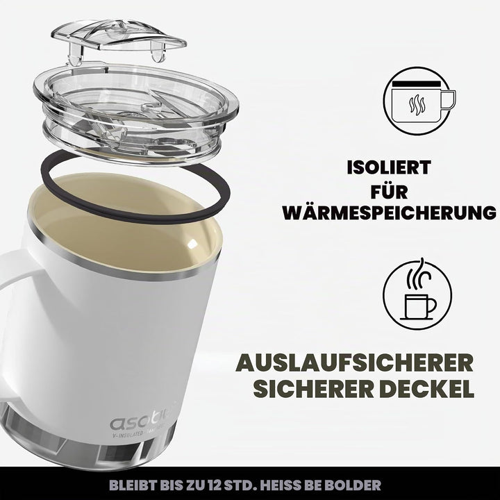 Asobu Ultimative Edelstahl-Keramik-Innenbeschichtung Isolierbecher SM30 WHITE Divers, Divers