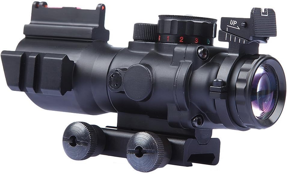 Minidiva® 4x32 mm Tactical Scope, mit Rot Gruen Blau 3 Helligkeit, Lichtwellenleiter Scope