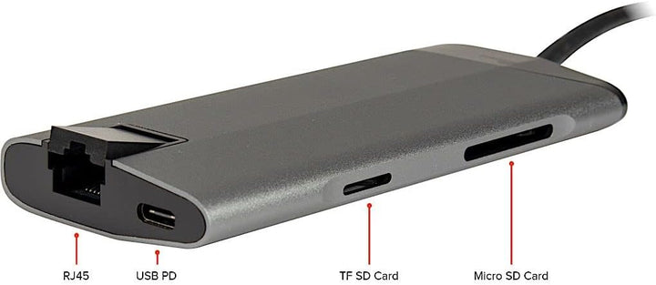 Inter-Tech GDC-802 – multifunktionale USB Type C HDMI Dockingstation, Silver