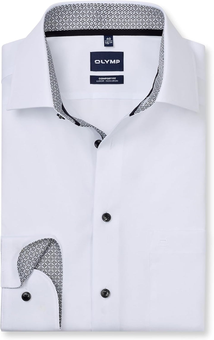 OLYMP Luxor Comfort fit Hemd Langarm New Kent Kragen Chambray Flieder 39 Anthrazit 67, 39 Anthrazit