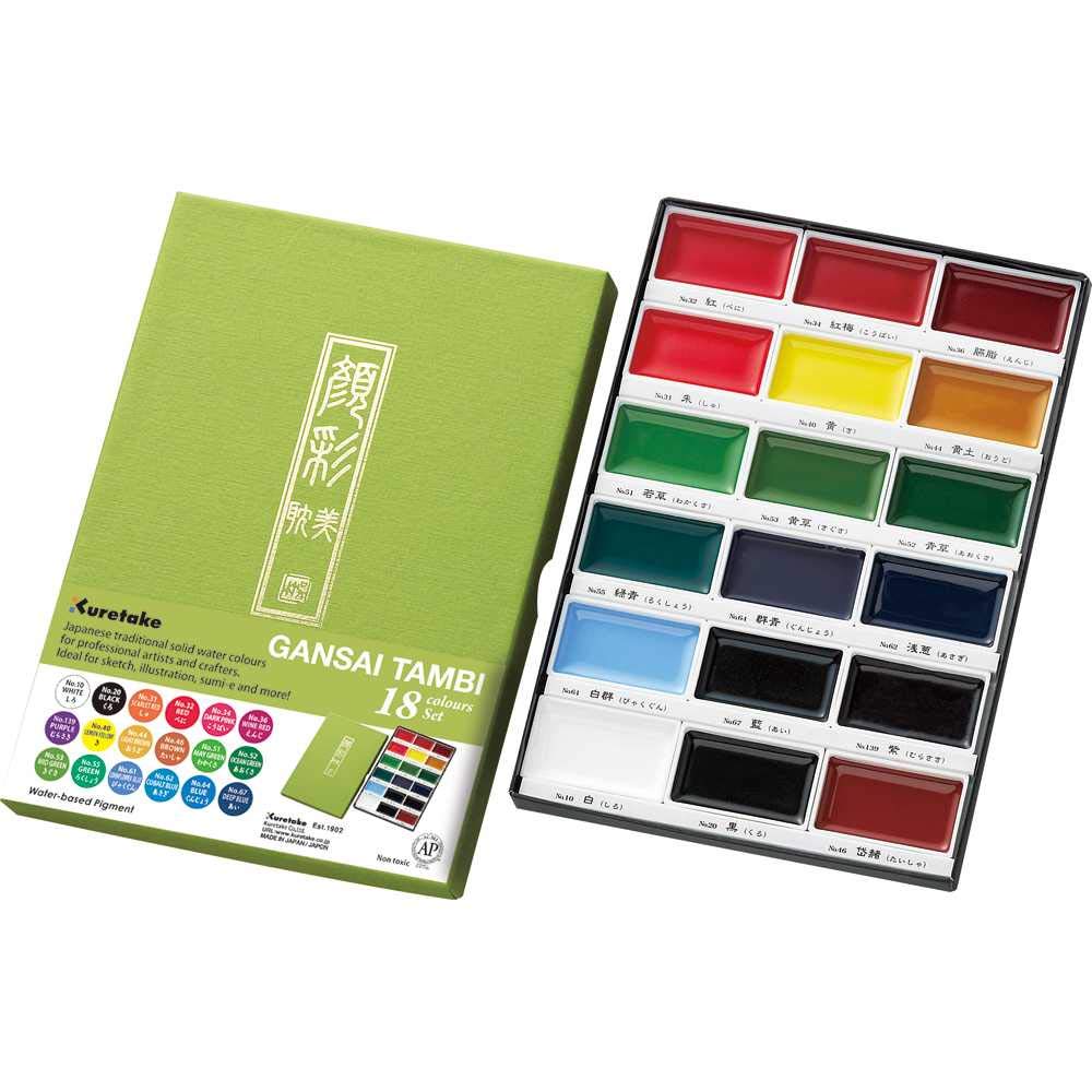Zig Kuretake GANSAI Tambi 18 Farbe Set,