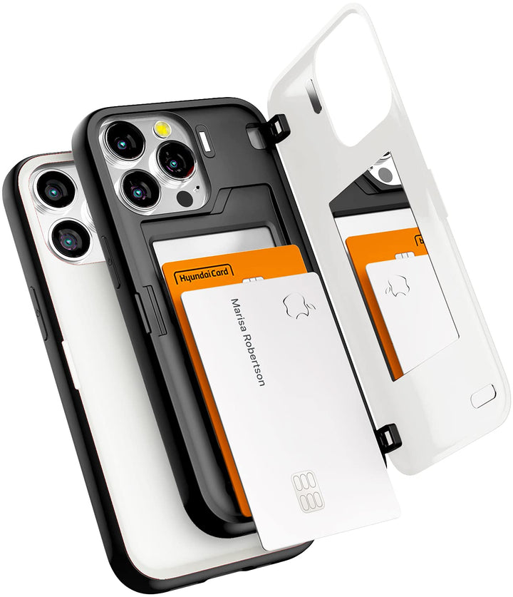 GOOSPERY Magnetic Door Bumper Hülle Kompatibel mit iPhone 13 Pro, Dual Layer protektive Kartenhalter