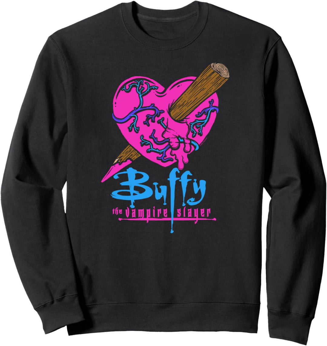 Buffy the Vampire Slayer Buntes Abgestecktes Herz Sweatshirt