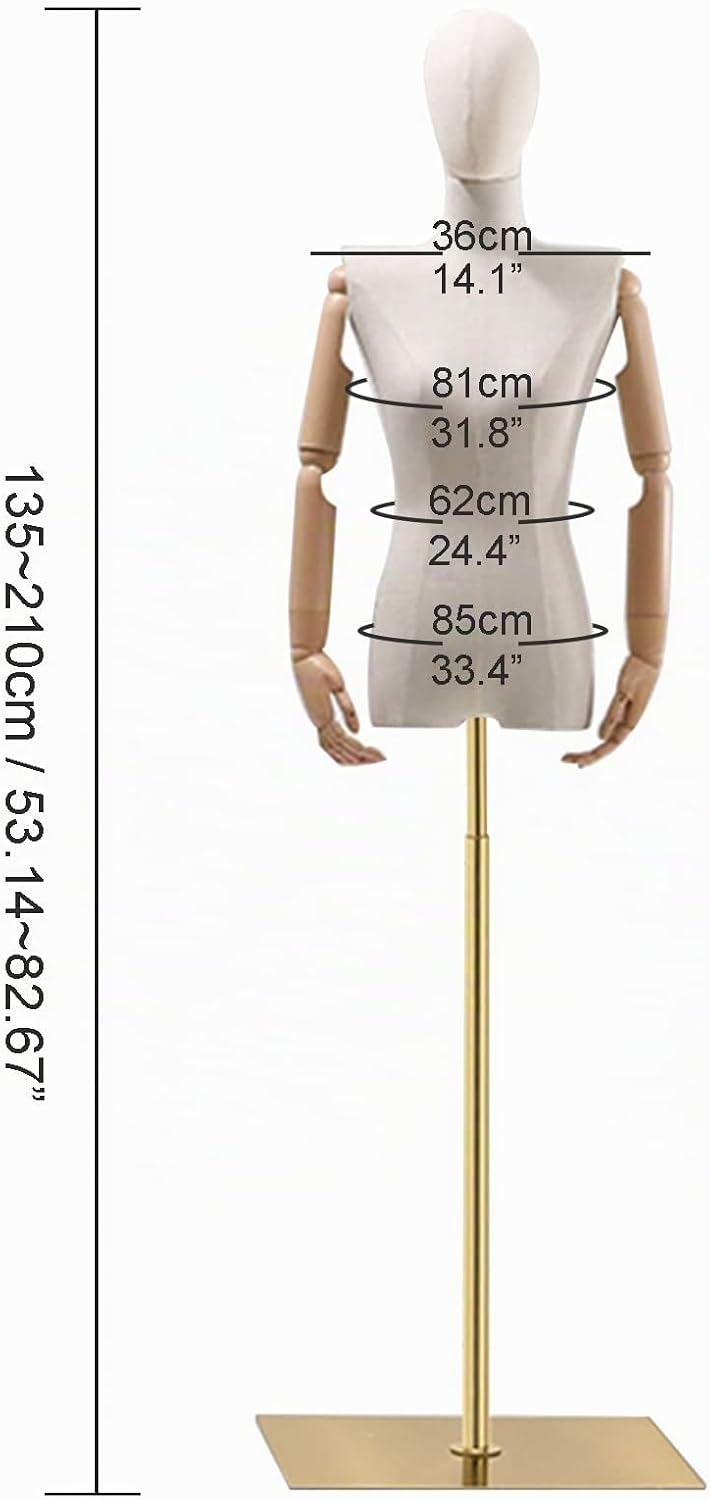 HIYOUGO Schaufensterpuppe Weiblich Schneiderpuppe, Schneiderbüste mit Verstellbarer Höhe Damenbüste