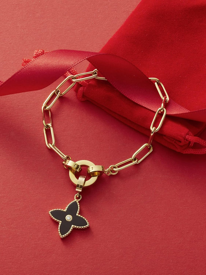 Leonardo gold Estrella Clip&amp;Mix Armband aus Edelstahl 1 Stück, goldfarbenes Armband aus ovalen Glied