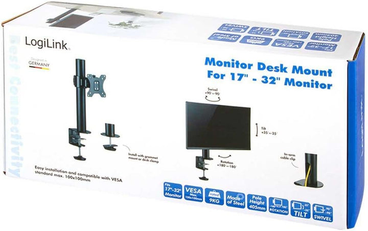 LogiLink BP0103 - Monitorhalterung, 17 32", Stahl, 9 kg max. Schwarz