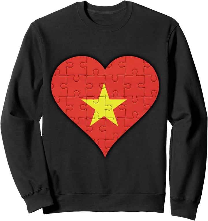 Vietnam Vietnamesische Flagge Herz Sweatshirt