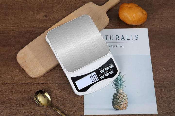 INF Digitale Küchenwaage 5 kg / 0,1 g, Perfekt zum Kochen oder Backen, Mehrere Gewichtsmesseinheiten
