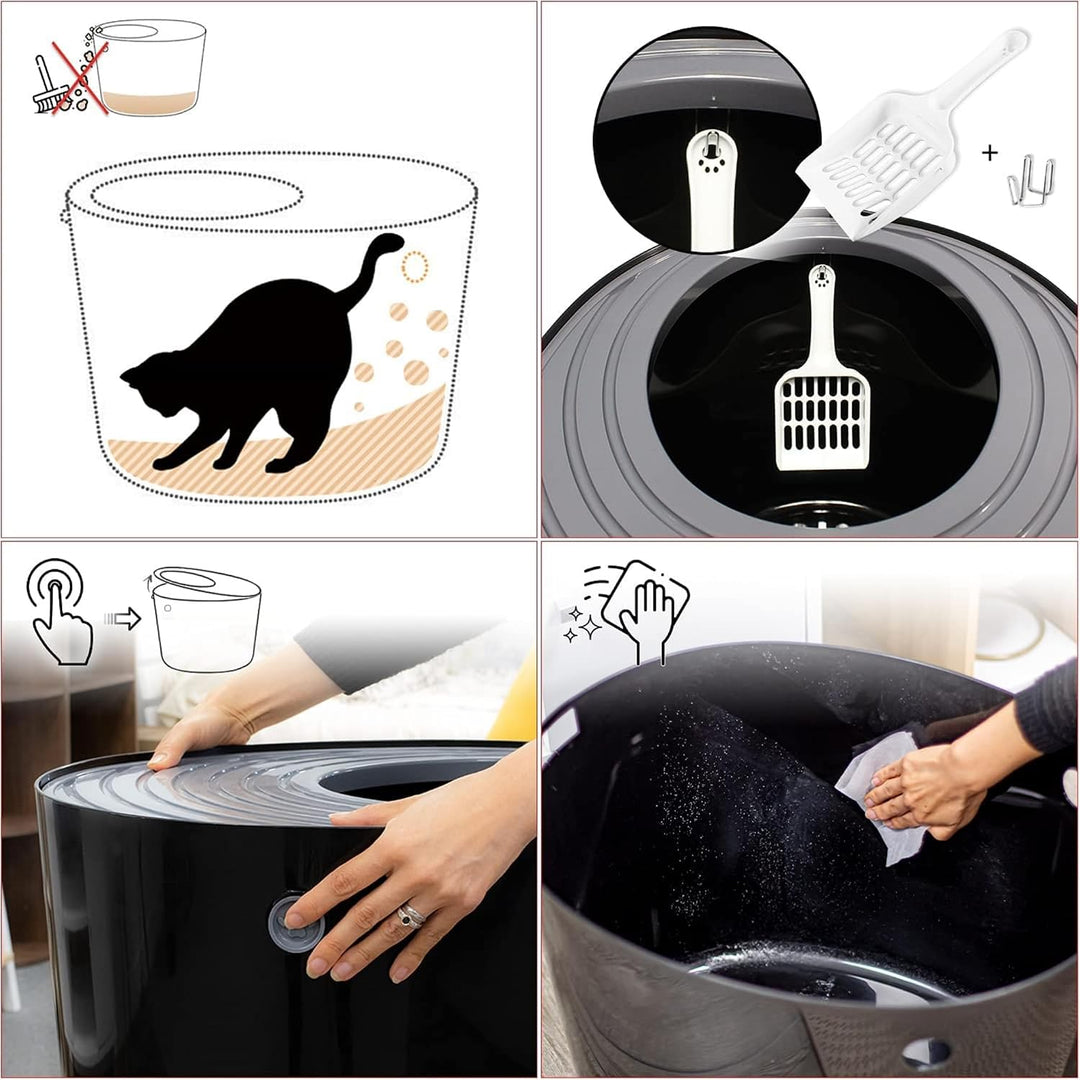 Iris Ohyama, Katzentoilette hop in / Katzenklo oben einstieg mit gerilltem Deckel, keine Verbreitung