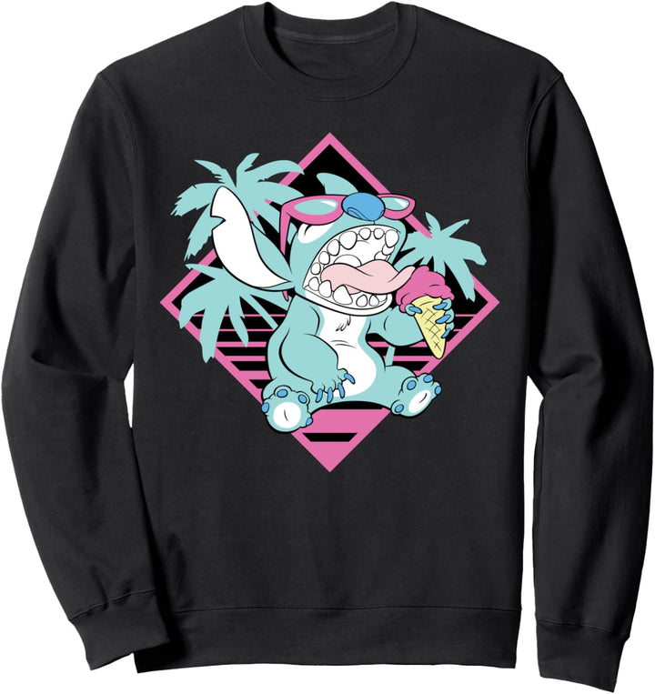 Disney Lilo &amp; Stitch Ice Cream Retro 90s Beach Sweatshirt