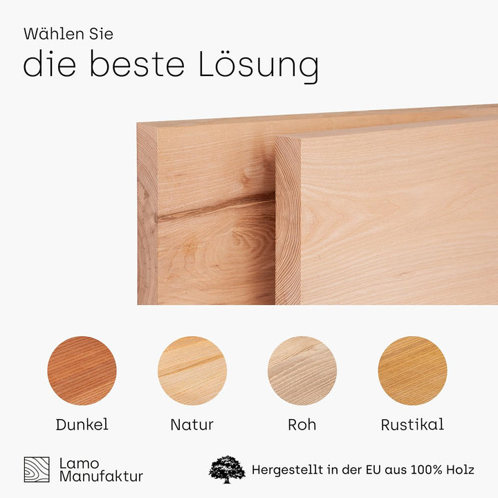 LAMO Manufaktur Waschtischplatte, Holzplatte Waschtisch, 60x50 cm (AxB), Roh, ohne Montageset, LWPG-