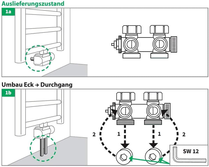 Buderus Ventil-Armaturen Set Multiblock, Weiss