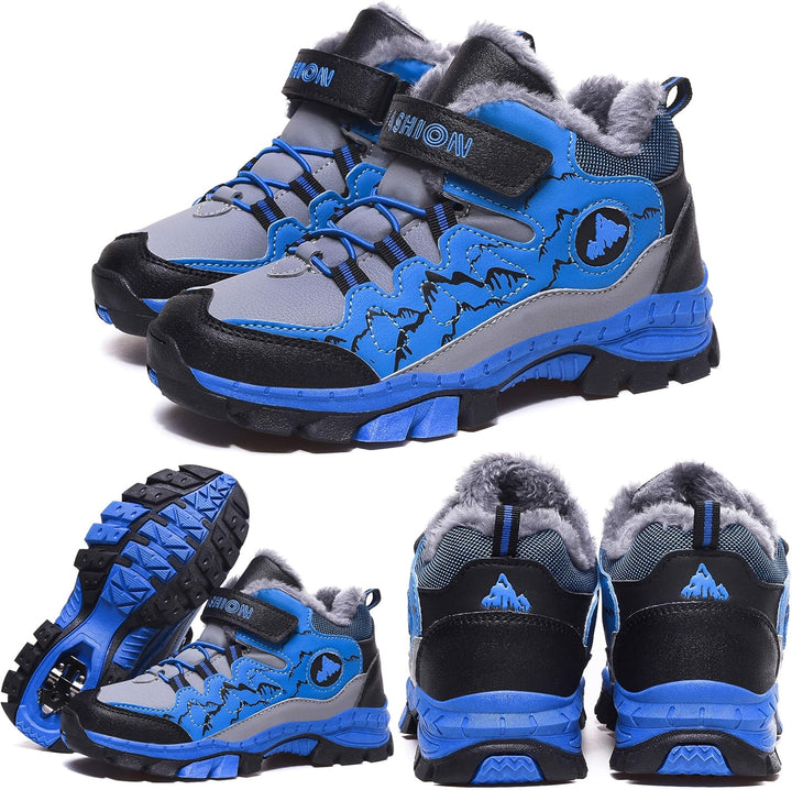 ZYLDK Kinder Winterschuhe Warm Gefütterte Winterboots Jungen Mädchen Trekkingschuhe Schneestiefel Ba
