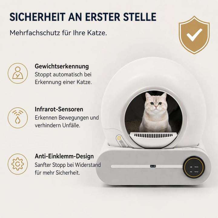 Selbstreinigende Katzentoilette Elektrisch Self mit APP Steuerung