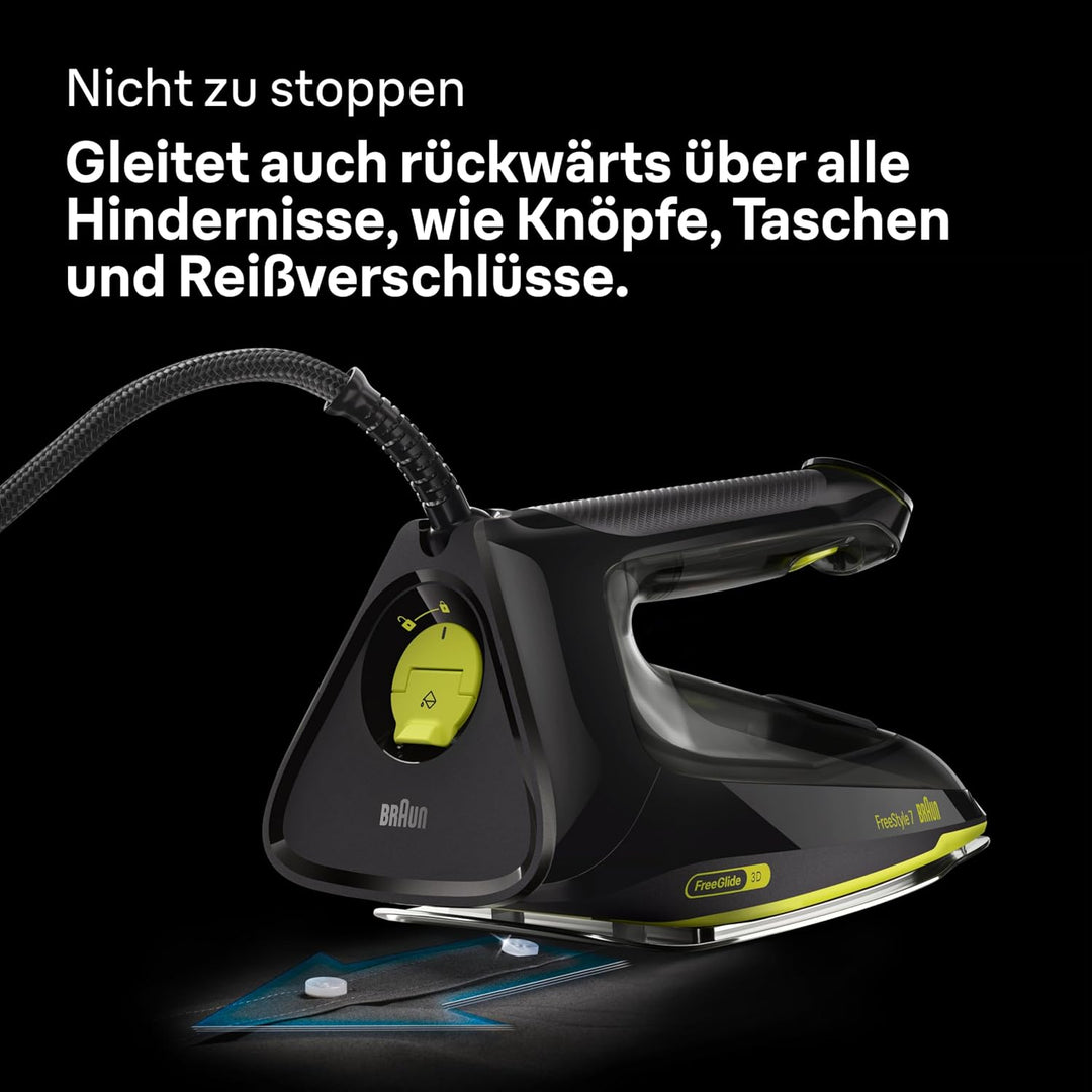 Braun FreeStyle 7 – Dampfbügeleisen mit ergonischem Griffdesign, Bügelergebnisse wie mit einer Dampf