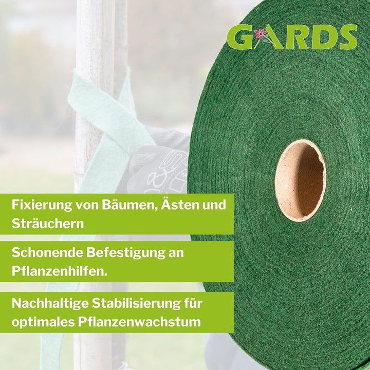 Gards® Baumanbinder 2er Set – Vliesband – Gartenschnur, 25 Meter, atmungsaktiv, luftdurchlässig, wit