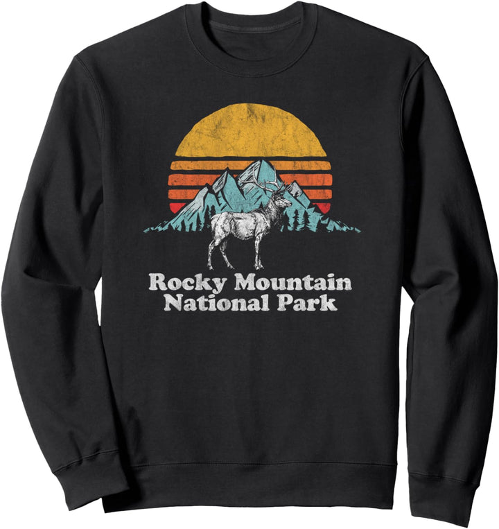 Vintage Rocky Mountain National Park Elk Retro Sweatshirt