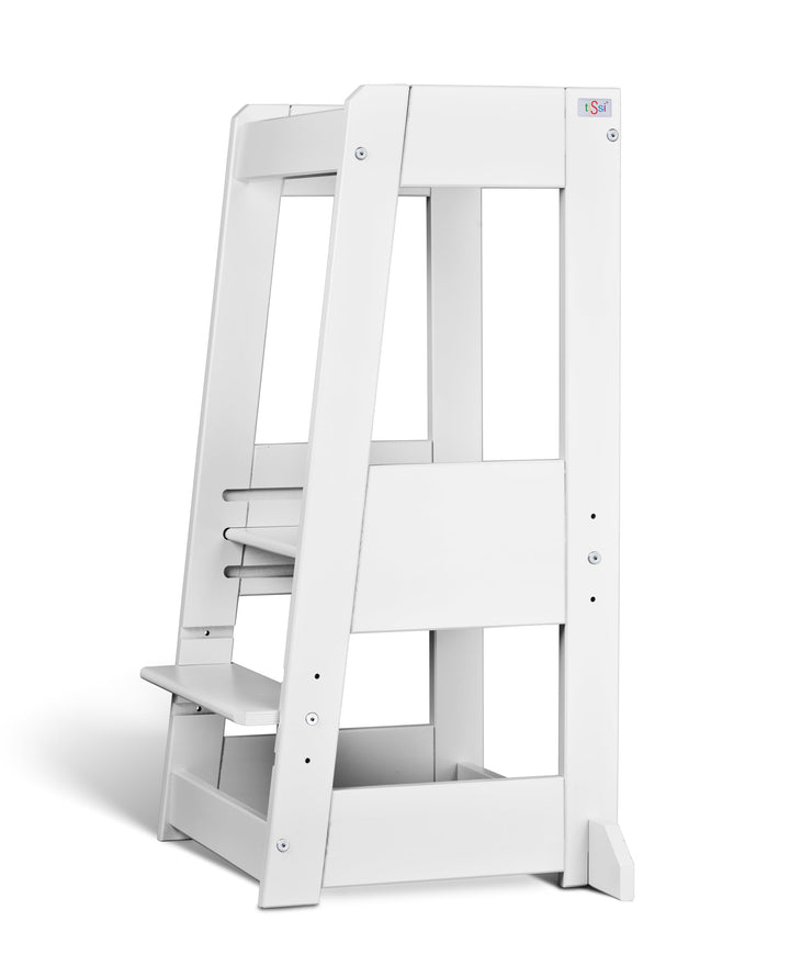 tiSsi ® Lernturm Montessori Entdeckertum mitwachsend Buche, Weiss