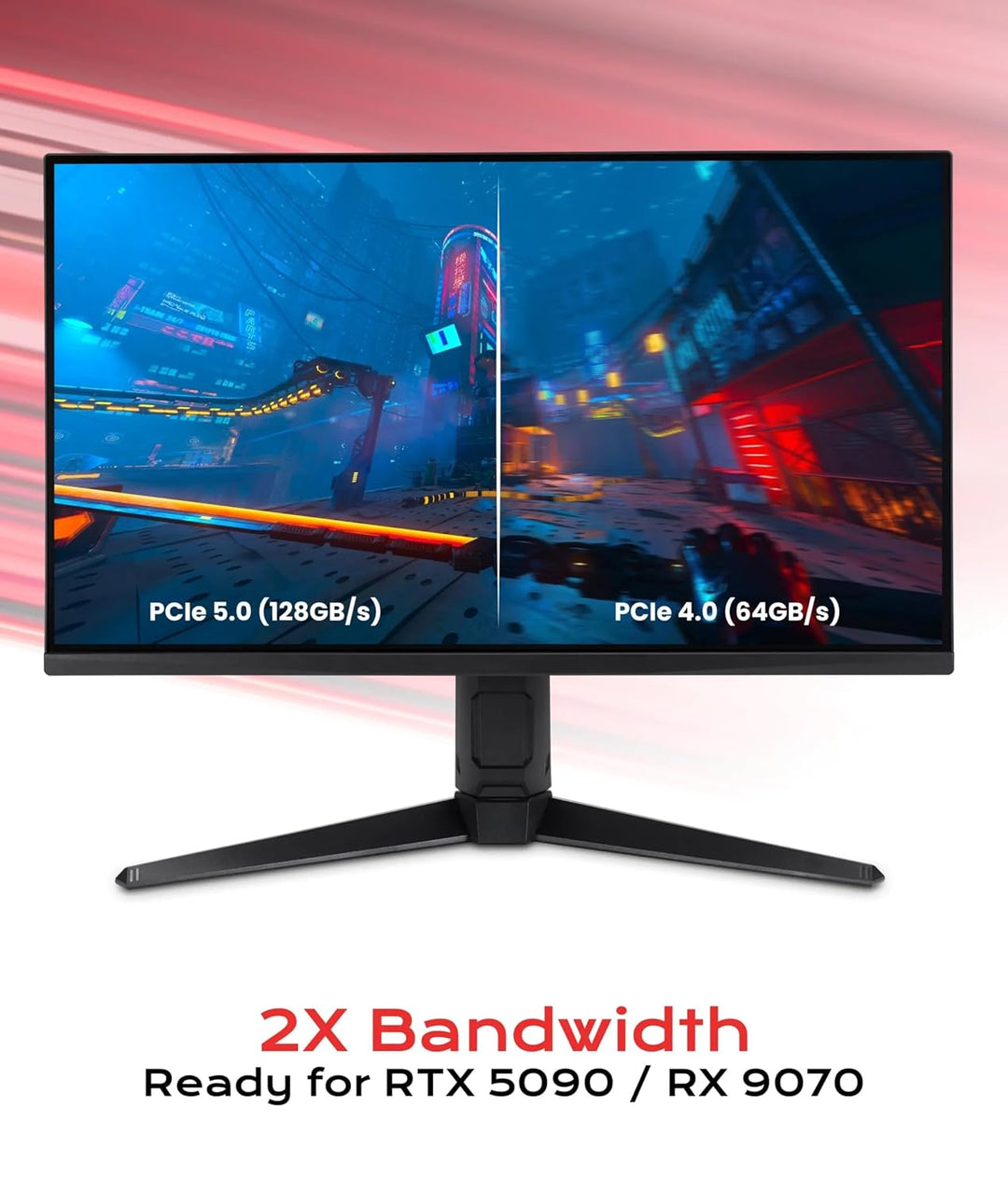 LINKUP - AVA5 PCIE 5.0 Riser-Kabel [40cm (Gesamtlänge 44cm)] RTX5090 RX9070 GPU Bereit | x16 128GB/s