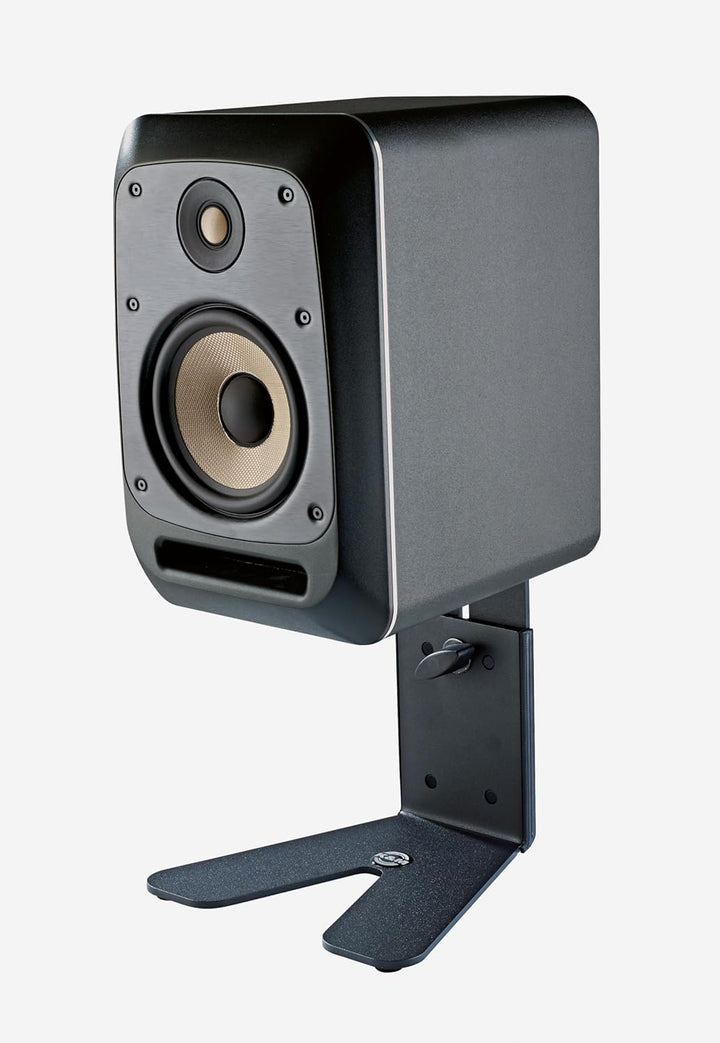 K&amp;M 26772 Monitor Tischstativ Schwarz, Stahl - höhenverstellbare Ablage mit innovativem Design