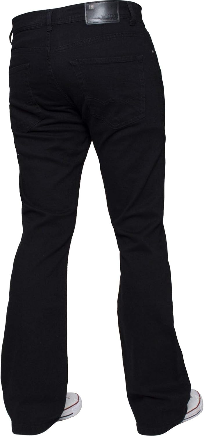 Enzo Herren Bootcut Jeans 38W / 34L Schwarz, 38W / 34L Schwarz