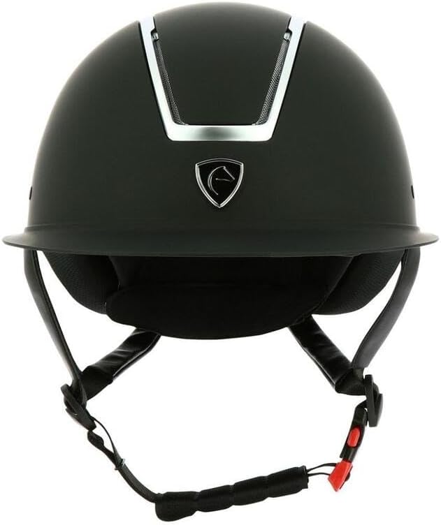 Reithelm Glint MAT EquiTheme schwarz/Einsatzrand silberfarben glänzend 52-54cm