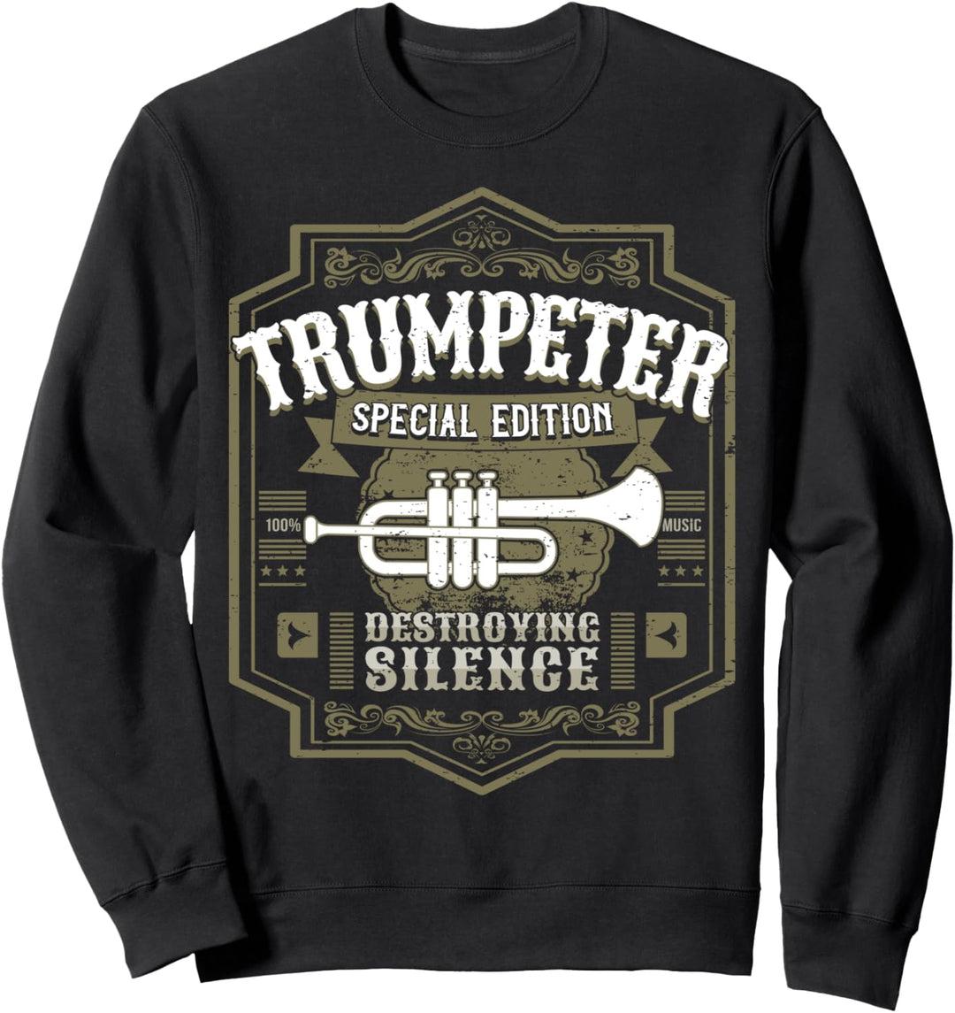 Retro Trompete Design Trompeten-Spieler Vintage Sweatshirt