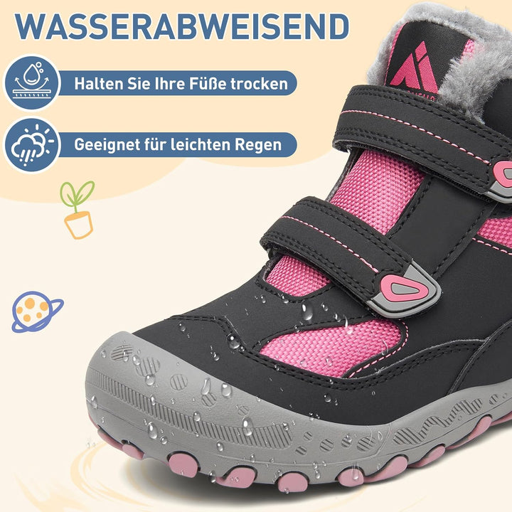 Mishansha Kinder Winterschuhe Mädchen Winterstiefel Warm Schneestiefel Gefüttert Boots Wasserdicht 2