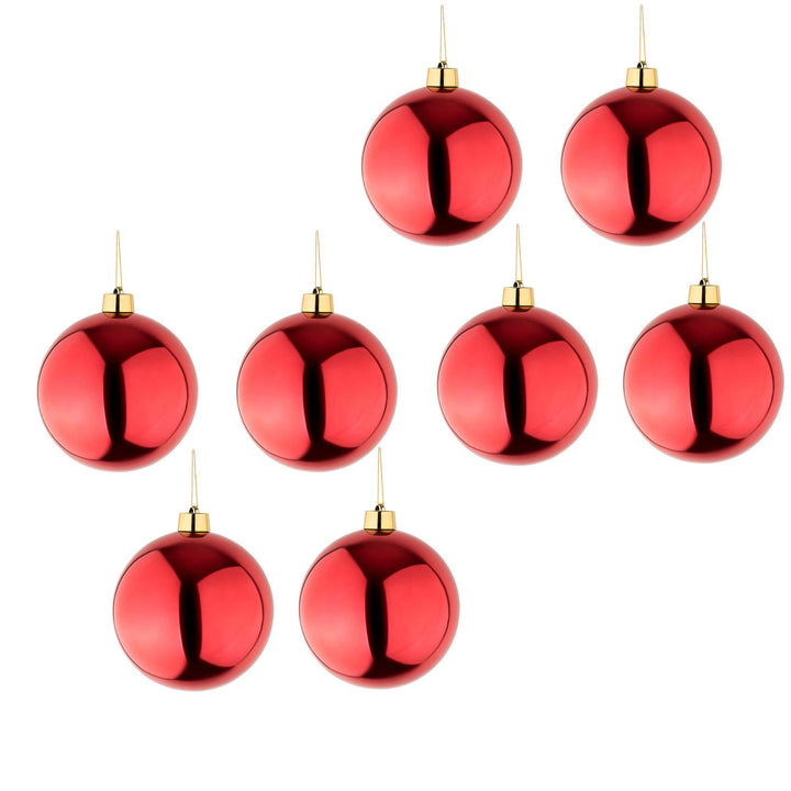 get2trade 8 grosse Weihnachtskugeln Christbaumkugeln rot