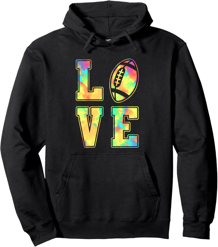 American Football Bunte Batik Liebe Pullover Hoodie