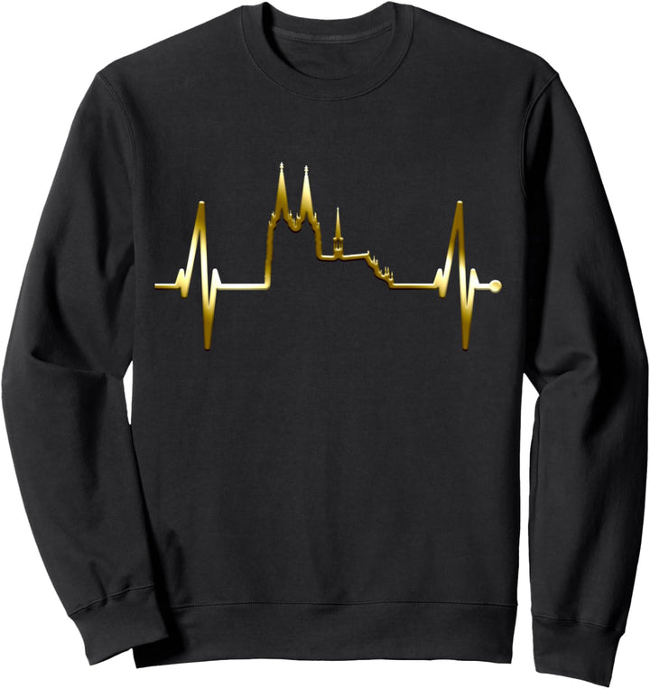 Köln Skyline Herzschlag Kölner Kölsch Fan Dom Karneval Köln Sweatshirt