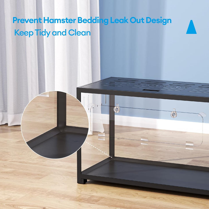 BUCATSTATE Hamsterkäfig Metall 2,0 - Kleintierlebensräume Gross Stapelbar mit Doppeltür 80L x 44,7W