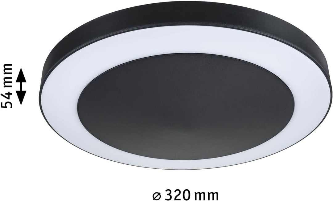 Paulmann 94525 LED Aussenleuchte Smart Home Zigbee Deckenleuchte Circula IP44 Dämmerungs-/Bewegungss