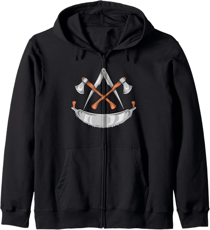 Zimmermann Symbol I Zunft Wappen Motiv für Zimmerer Kapuzenjacke