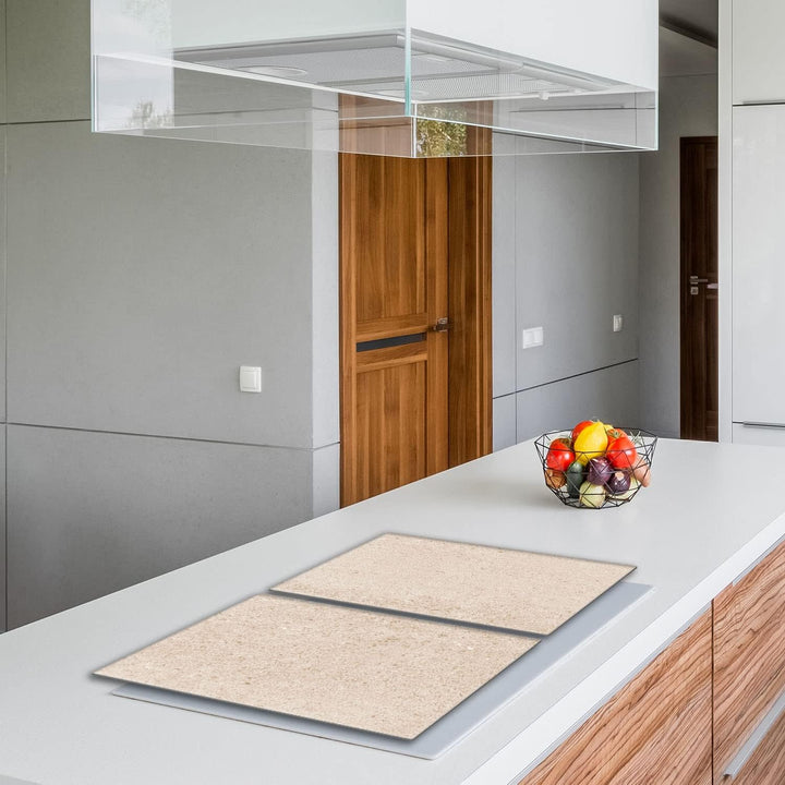 Herdabdeckplatten Set 2x40x52 cm Ceranfeld Abdeckung Glas Spritzschutz Abdeckplatte Glasplatte Herd