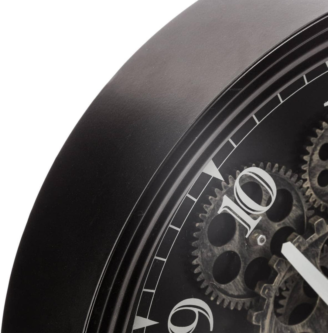 JJA Luxus und Originale D37 Mechanische Wanduhr aus Metall cm Schwarz, cm Schwarz