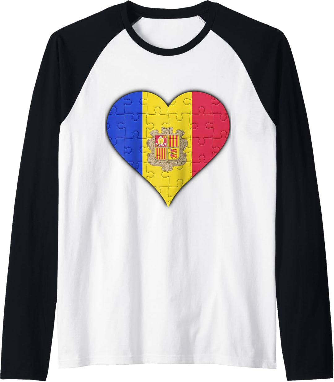 Andorra Andorranische Flagge Herz Raglan